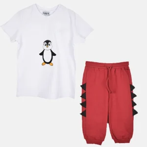2-delige set sweatshort bordeaux