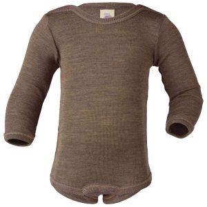 Engel Natur Body with Long Sleeves - Wool/Silk - Walnut