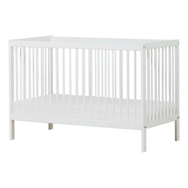 Hoppekids IDA-MARIE - Babyseng m. Skummadras - Justérbar Højde og Sidepanel - Hvid - Afbeelding 2