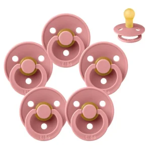 Bibs Round Colour Pacifier - Sampler - 5 pcs. - sz. 1 - Dusty Pink