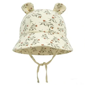 Hydrofiel baby zonnehoedje met oortjes – verstelbaar | Floral